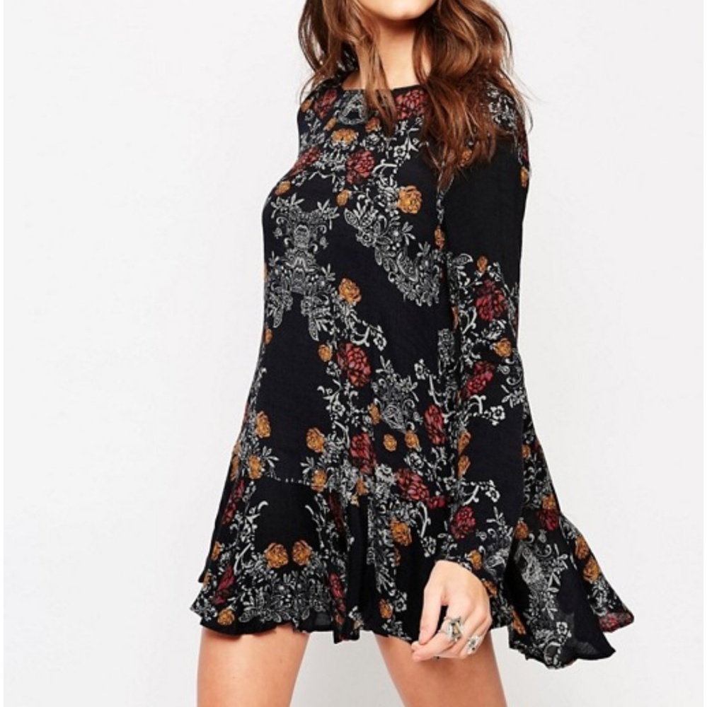 Free people smooth talker printed floral tunic L